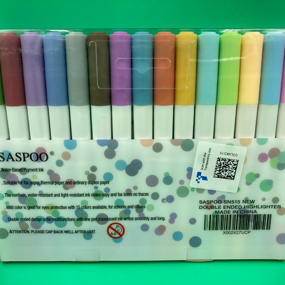 Saspoo Pastel Double Ended Highlighter 15 Ct. Soft Mild Color - Picture 3 of 4